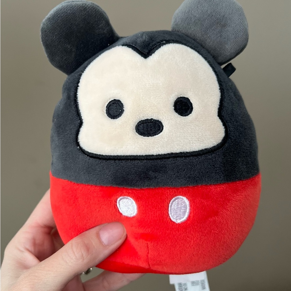 Squishmallows Mickey Plush - Black, Red, Cream